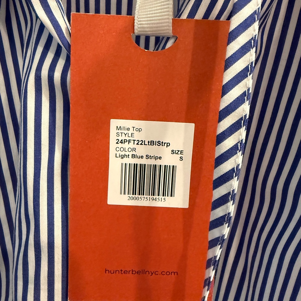 NWT Hunter Bell Navy & White Striped Millie Top - Small - Picture 3 of 5